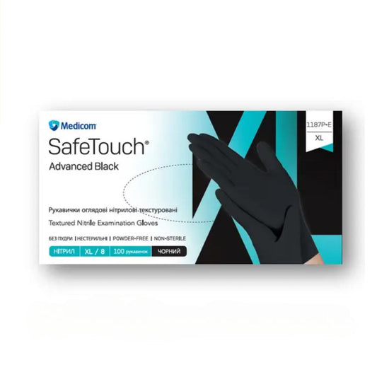Рукавички нітрілові (чорні) SafeTouch Advanced Black MEDICOM 3,5 г 100шт XL