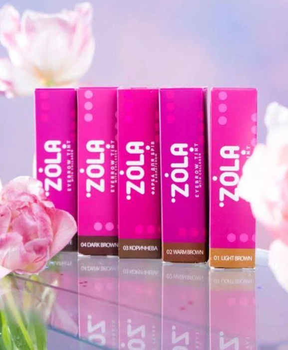 Фарба для брів із колагеном 03 Brown ZOLA 15 мл