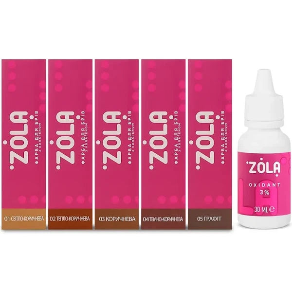 Набір фарб з окисником New Innovative Colouring System ZOLA 5x15мл (5 кольорів)