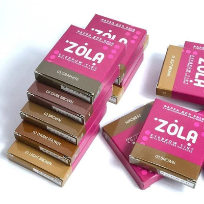 Фарба для брів із колагеном в саше з окисником 01 Light brown ZOLA 5 мл
