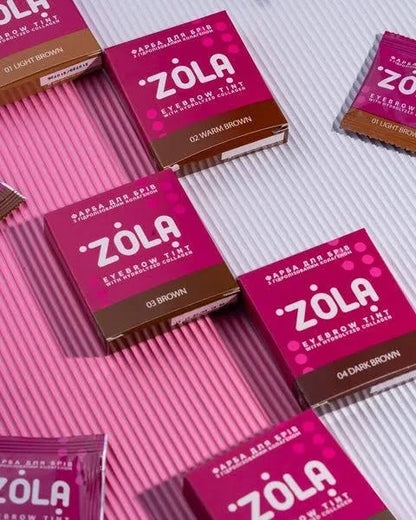 Фарба для брів із колагеном в саше з окисником 03 Brown ZOLA 5 мл