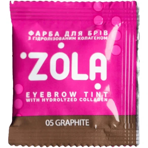 Фарба для брів із колагеном в саше з окисником 05 Graphiten ZOLA 5 мл