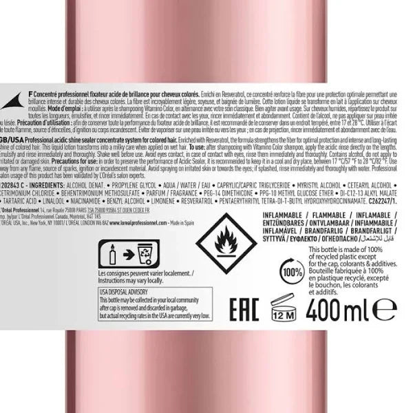 Концентрат для сяяння кольору фарбованого волосся Vitamino Color L'Oreal Professionnel 400 мл