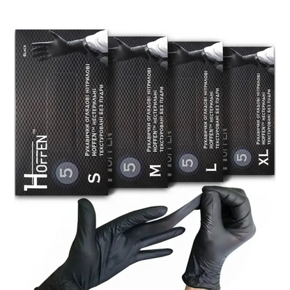 Рукавички нітрілові чорні HOFFEN (4 г) XL 100 шт