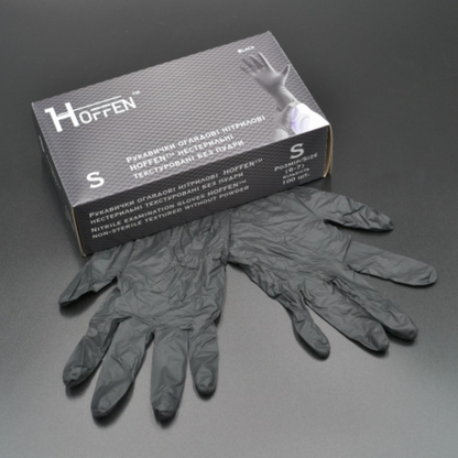 Рукавички нітрілові чорні HOFFEN (3,5 г) S 100 шт
