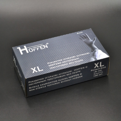 Рукавички нітрілові чорні HOFFEN (3,5 г) XL 100 шт