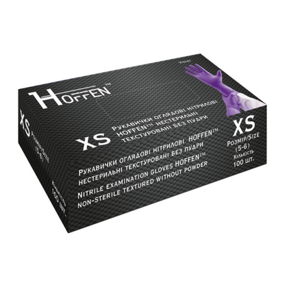 Рукавички нітрілові фіолетові HOFFEN (3,5 г) XS 100 шт