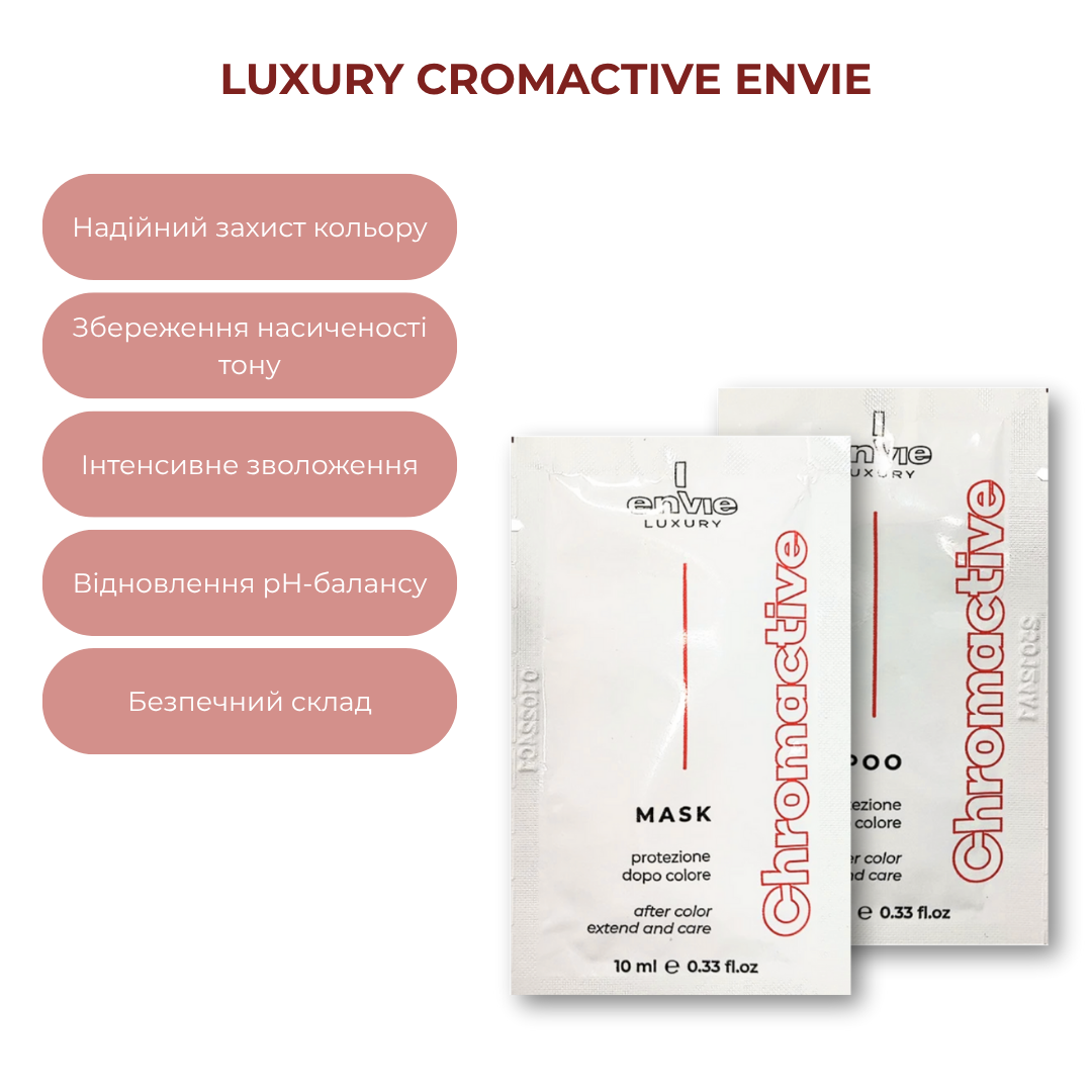 ПРОБНИК Шампунь+Маска для фарбованого волосся LUXURY CROMACTIVE ENVIE 10+10 мл