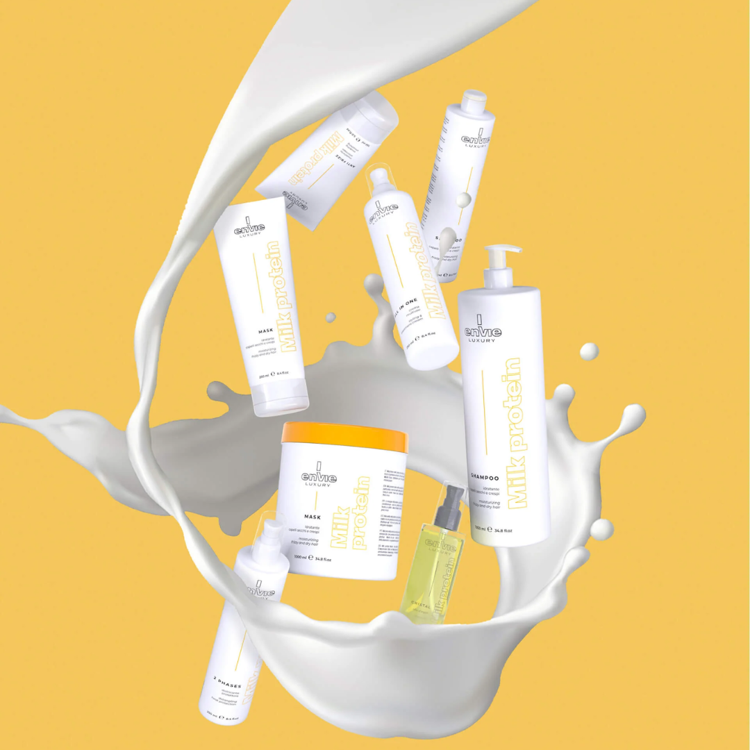 Шампунь для сухого та кучерявого волосся з молочними протеїнами LUXURY MILK ENVIE 1000 мл