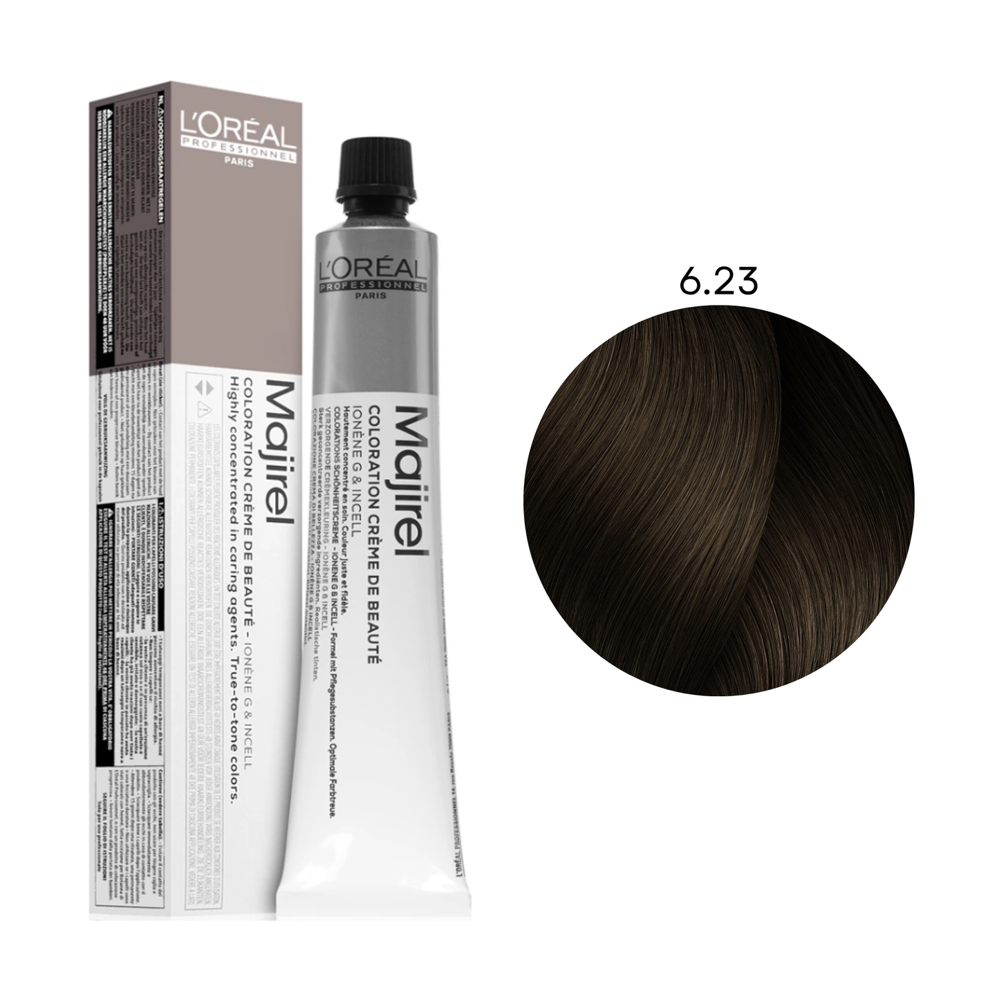 Стійка крем-фарба для волосся Majirel L'Oreal Professionnel №6.23 Темний блондин перламутрово-золотистий 50 мл
