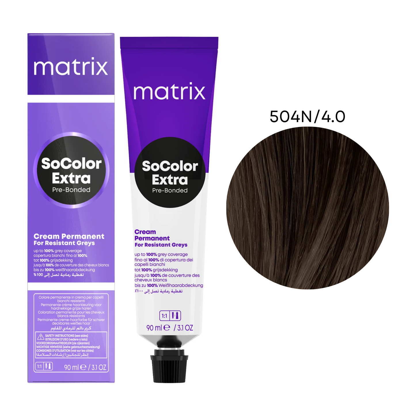 Крем-фарба для волосся SoColor Extra Coverage Pre-Bonded Matrix 504N/4.0 90 мл