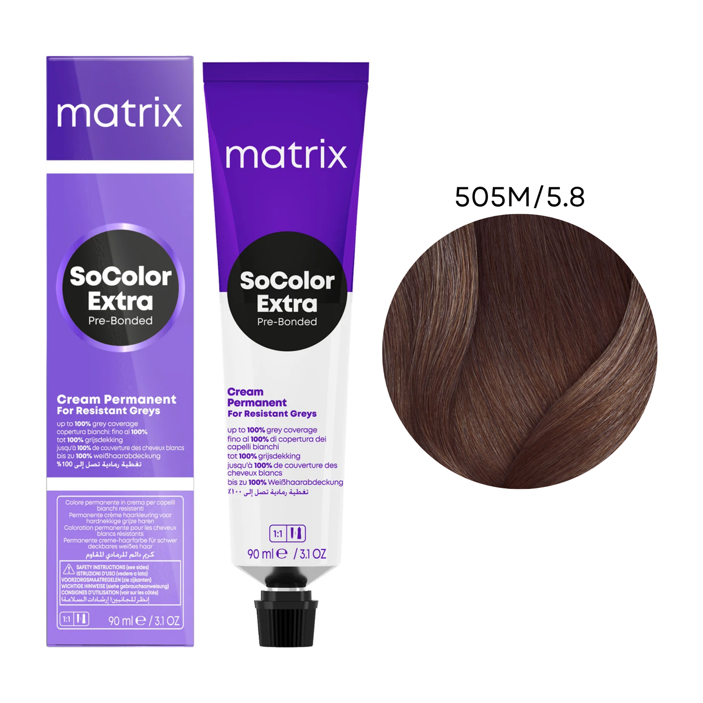 Крем-фарба для волосся SoColor Extra Coverage Pre-Bonded Matrix 505M/5.8 90 мл