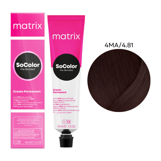 Перманентна крем-фарба для волосся SoColor Pre-Bonded Matrix 4MA/4.81 90 мл