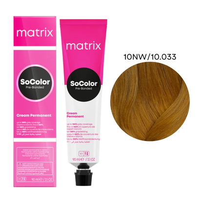 Перманентна крем-фарба для волосся SoColor Pre-Bonded Matrix 10NW/10.033 90 мл