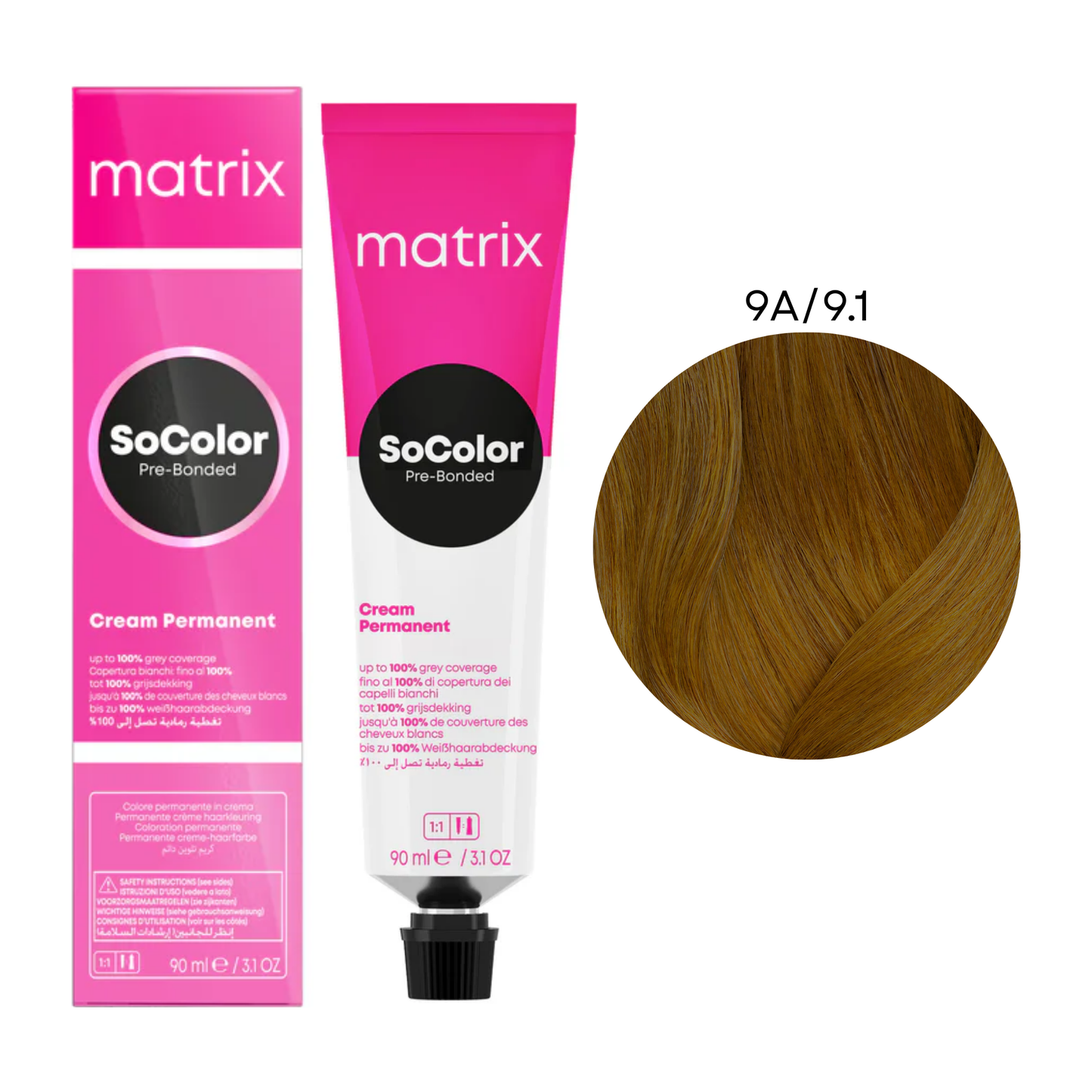 Перманентна крем-фарба для волосся SoColor Pre-Bonded Matrix 9А/9.1 90 мл
