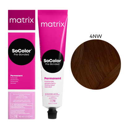 Стійка крем-фарба для волосся Socolor Beauty Matrix 4NW Натуральний теплий шатен 90 мл