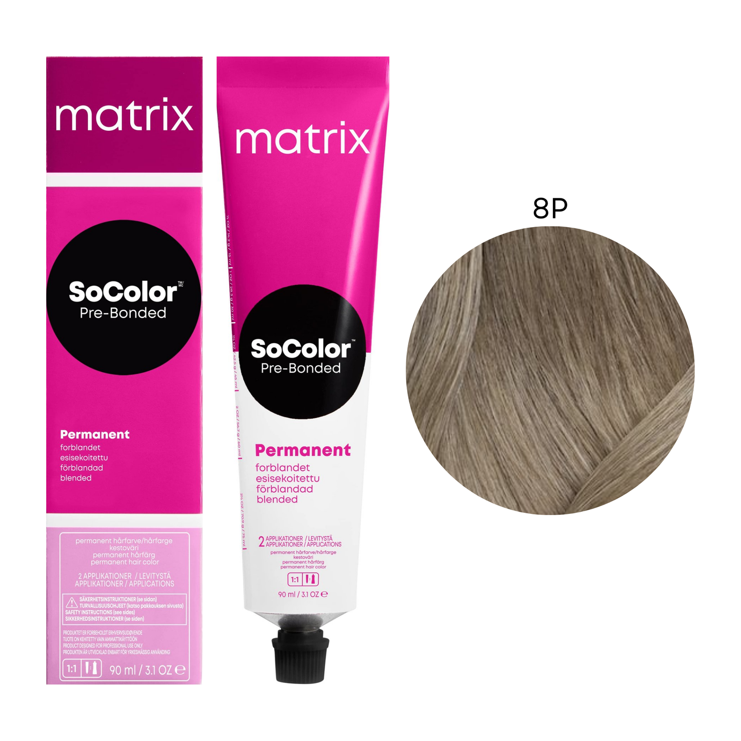 Стійка крем-фарба для волосся Socolor Beauty Matrix 8P Світлий блондин перлиновий 90 мл