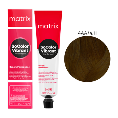 Крем-фарба для волосся перманентна SoColor Vibrant Pre-Bonded Matrix 4AA/4.11 90 мл
