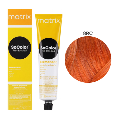 Стійка крем-фарба для волосся Socolor Beauty Matrix 8RC Світлий блондин червоно-мідний 90 мл