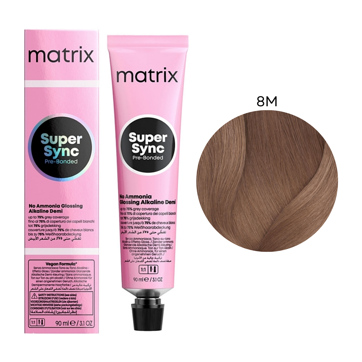 Тонер безаміачний для волосся Super Sync Pre-Bonded Matrix 8M 90 мл