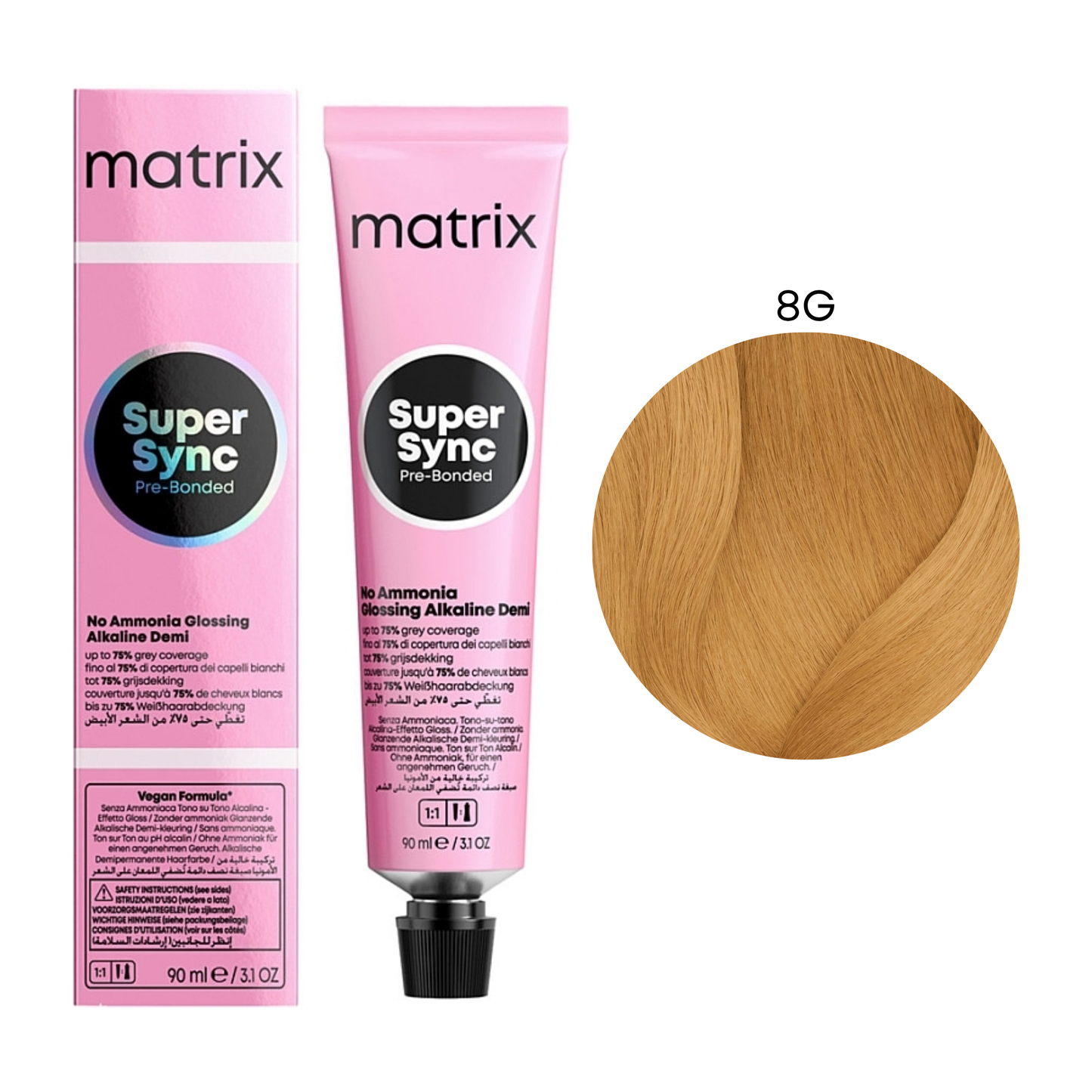 Тонер безаміачний для волосся Super Sync Pre-Bonded Matrix 8G 90 мл