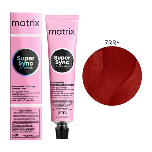 Тонер безаміачний для волосся Super Sync Pre-Bonded Matrix 7RR+ 90 мл