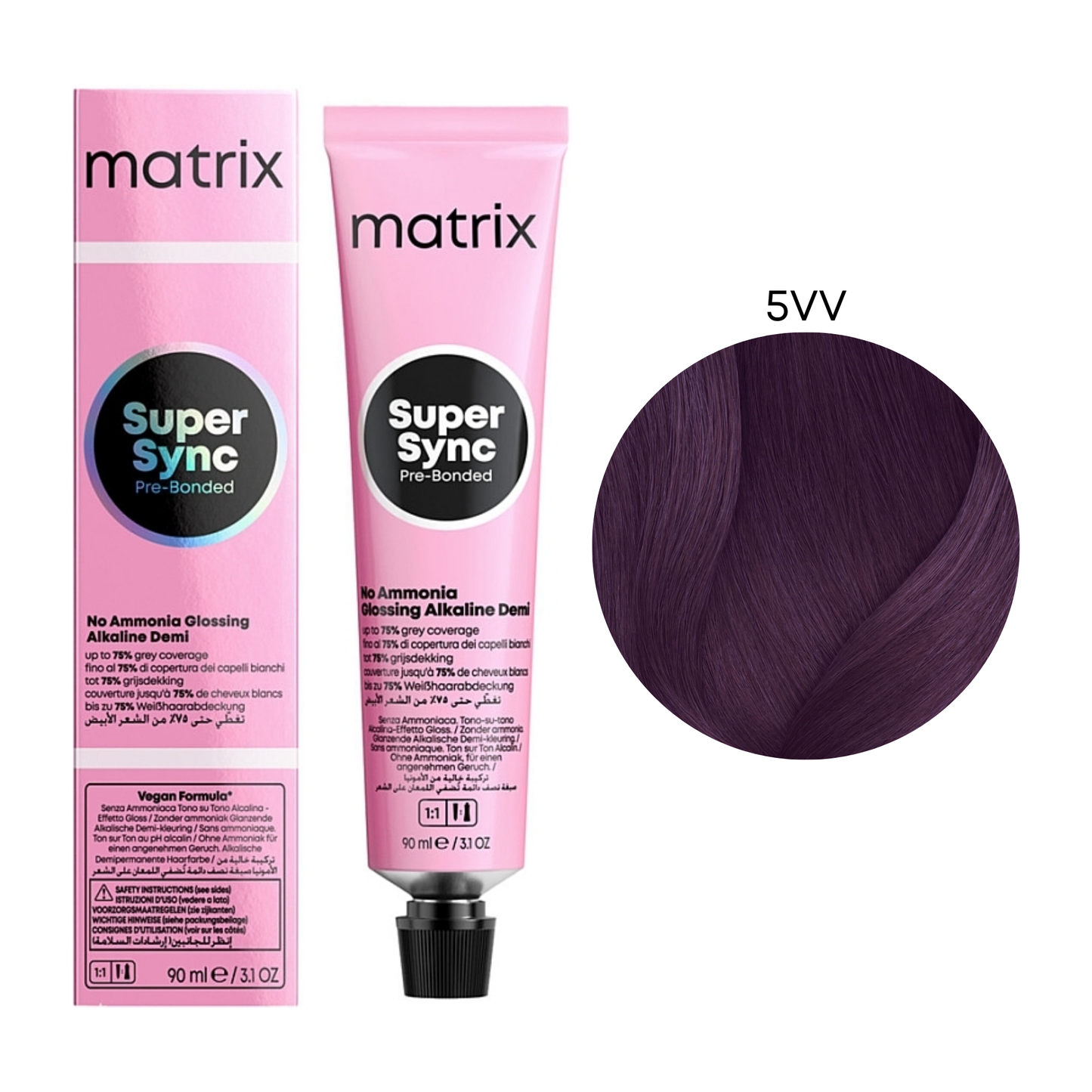 Тонер безаміачний для волосся Super Sync Pre-Bonded Matrix 5VV 90 мл
