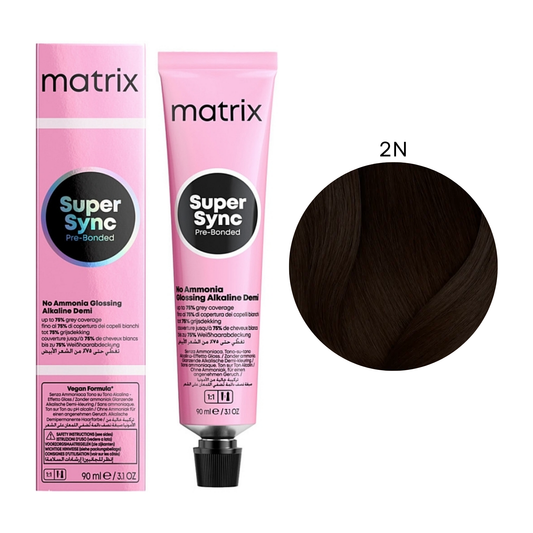 Тонер безаміачний для волосся Super Sync Pre-Bonded Matrix 2N 90 мл