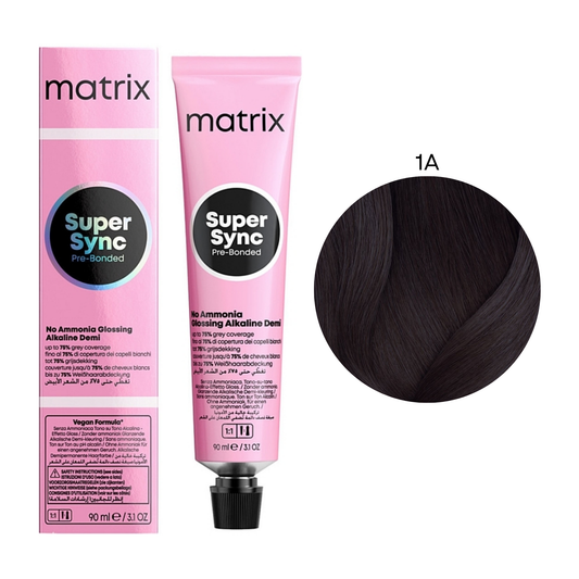 Тонер безаміачний для волосся Super Sync Pre-Bonded Matrix 1A 90 мл