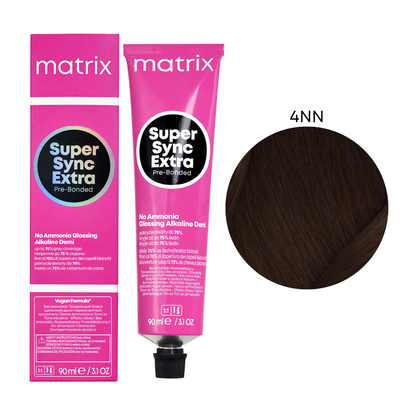 Тонер безаміачний для волосся Super Sync Extra Pre-Bonded Matrix 4NN 90 мл