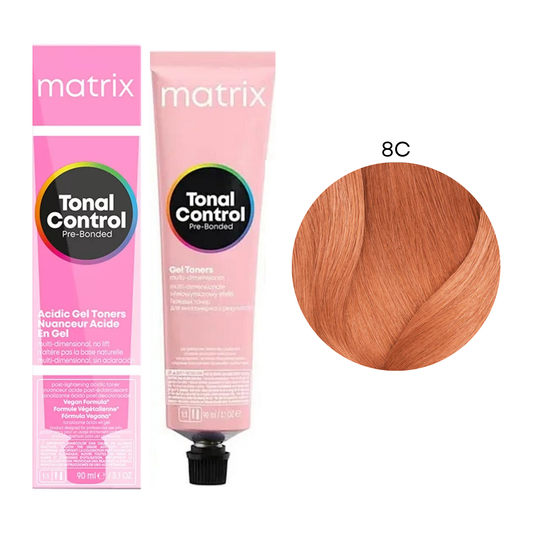 Тонер для волосся на кислій основі Tonal Color Pre-Bonded Acidic Gel Toner Matrix 8C 90 мл