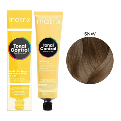 Тонер для волосся на кислій основі Tonal Color Pre-Bonded Acidic Gel Toner Matrix 5NW 90 мл