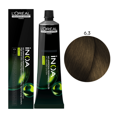 Крем-фарба для волосся без аміаку Inoa Mix 1+1 L'Oreal Professionnel №6.3 Темний золотистий блонд 60 мл