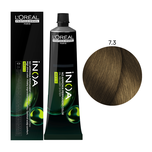 Крем-фарба для волосся без аміаку Inoa Mix 1+1 L'Oreal Professionnel №7.3 Золотистий блонд 60 мл