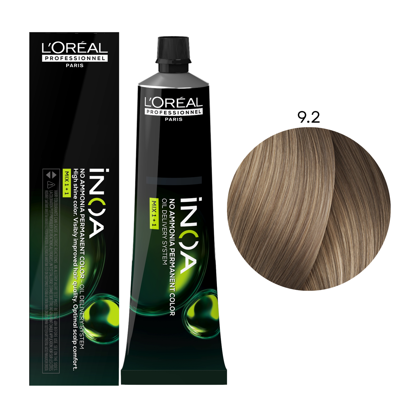 Крем-фарба для волосся без аміаку Inoa Mix 1+1 L'Oreal Professionnel №9.2 Дуже світлий блонд 60 мл
