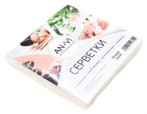 Салфетки одноразовые сложены ANVI белая сетка, 15*15 50 шт  - 00-00000355