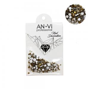 Стразы сваровски ANVI Professional MIX золотые №14 200 шт - 00-00000884
