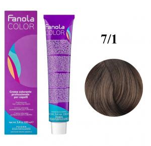 Fanola Color краска для волос оттенок Ash Blonde 7.1 100 мл - 00-00003015