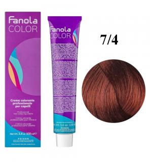 Крем-краска для волос Fanola №7/4 Medium Blonde Copper 100 мл - 00-00003022