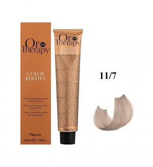 Безаміачна крем-фарба для волосся Fanola Oro Therapy №11/7 Superlight platinum blonde iris 100 мл - 00-00003069