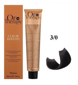 Fanola Oro Therapy Color Keratin краска для волос оттенок Dark Chestnut 3.0 100 мл - 00-00003070