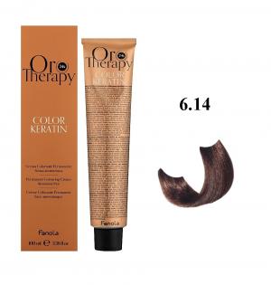 Fanola Oro Therapy Color Keratin краска для волос оттенок Bitter Chocolate 6.14 100 мл - 00-00003088
