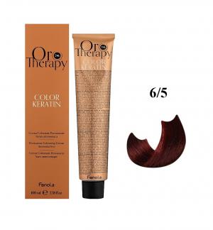 Безаммиачная крем-краска для волос Fanola Oro Therapy №6/5  Rubio Oscuro Caoba 100 мл - 00-00003092
