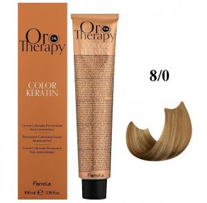 Безаммиачная крем-краска для волос Fanola Oro Therapy №8/0 Intense Light Blond 100 мл - 00-00003104