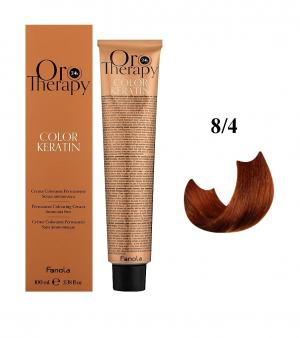 Безаммиачная крем-краска для волос Fanola Oro Therapy №8/4 Light blonde copper 100 мл - 00-00003111