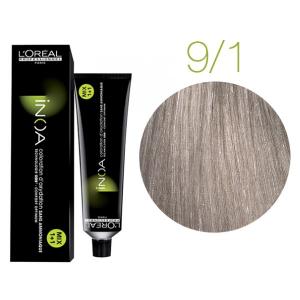 Крем-краска для волос L'Oreal Professionnel INOA Mix 1+1 №9/1 Очень светлый пепельный блонд 60 мл - 00-00004691