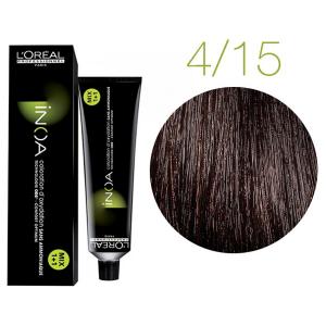 Крем-краска для волос L'Oreal Professionnel INOA Mix 1+1 №4/15 темный шатен пепельно-красный 60 мл - 00-00004708