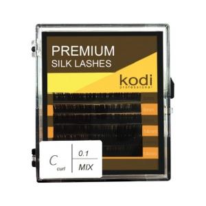 Ресницы для наращивания, темно-коричневые Kodi Professional №C.0.10 6 рядов: 8-3; 14-3 - 00-00006009