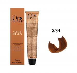 Безаммиачная крем-краска для волос Fanola Oro Therapy №8/34  Blond Clair 100 мл - 00-00007431
