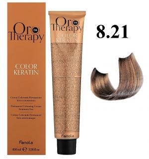 Безаммиачная крем-краска для волос Fanola Oro Therapy №8/21 Light blonde violet ash  100 мл - 00-00009485